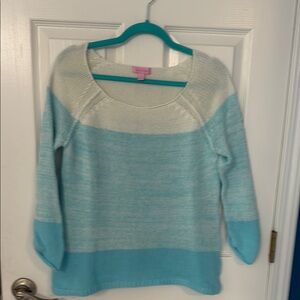 Lilly Pulitzer Stylish Blue and White Women's Sweater